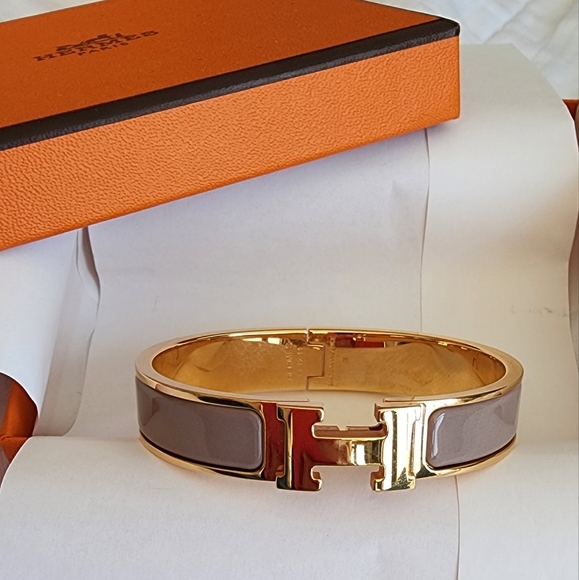 Hermès Marron Glace Rose Gold Clic H Bracelet PM - Picture 12 of 17